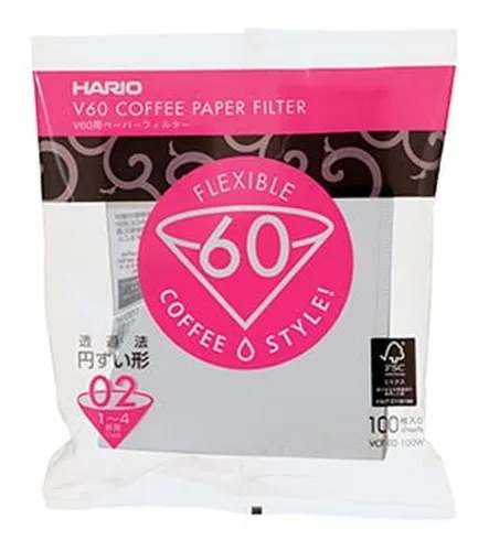 Filtro Branco para Coador Hario V60-01 - 100 Unidades